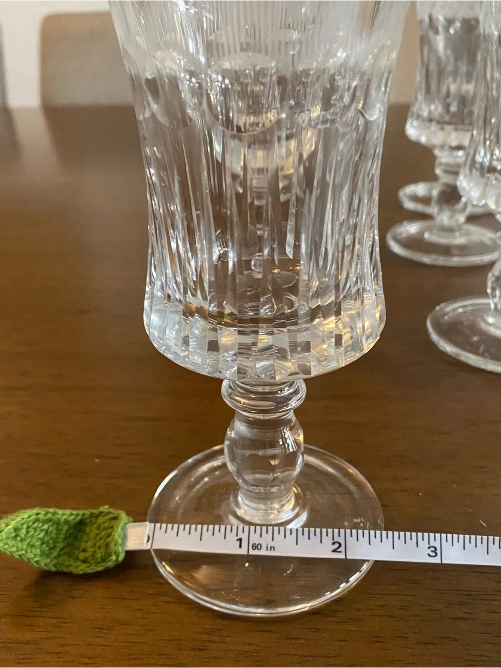 Vintage Cut Goblet Glasses - Clear Stemware from Italy